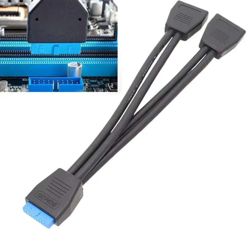 

USB-разветвитель для материнской платы, литой Y-образный удлинитель, 2-портовый разветвитель, компьютерный кабель, адаптеры для настольных компьютеров, принтеров