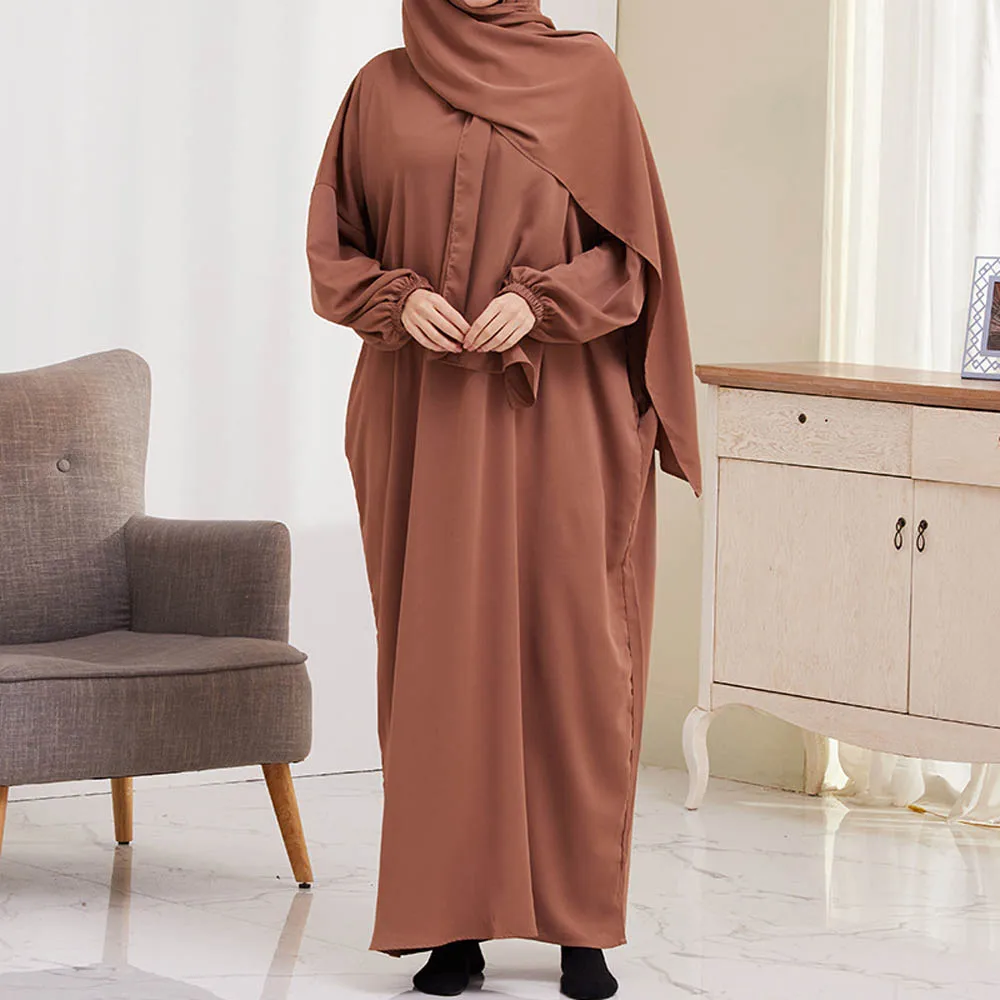 Ramadan Eid Muslim Hijab Dress Islam Kaftans Abayas For Women Arab Prayer Dress Dubai Turkish Turban Robe African Musulmane