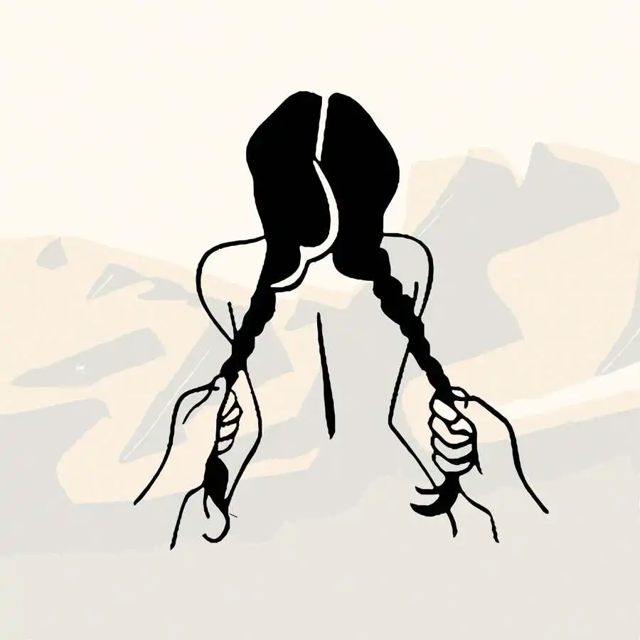 TM313 # черная наклейка с двумя хвостиками для девочек цветок кузова автомобиля на