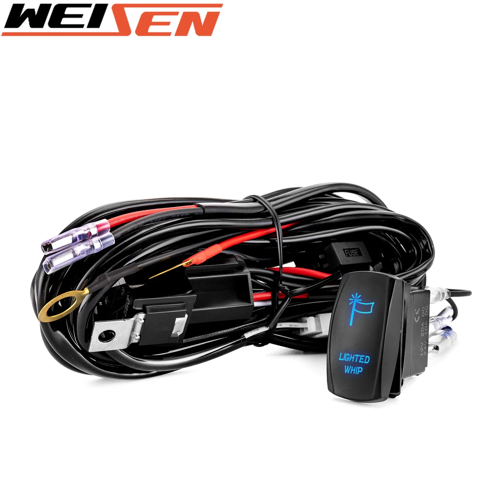 

Универсальный комплект жгутов проводов для UTV ATV Jeep SUV Truck Boat Polaris RZR Maverick X3 Talon KRX YXZ Wrangler Off Road Whip Light