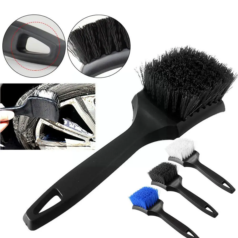 

Car Cleaning Brushes Tire Rim Brush Auto Wheel Hub Bicycles Detailing Tool Motorcycles Washing Trucks Accessories Black Whi M3P7