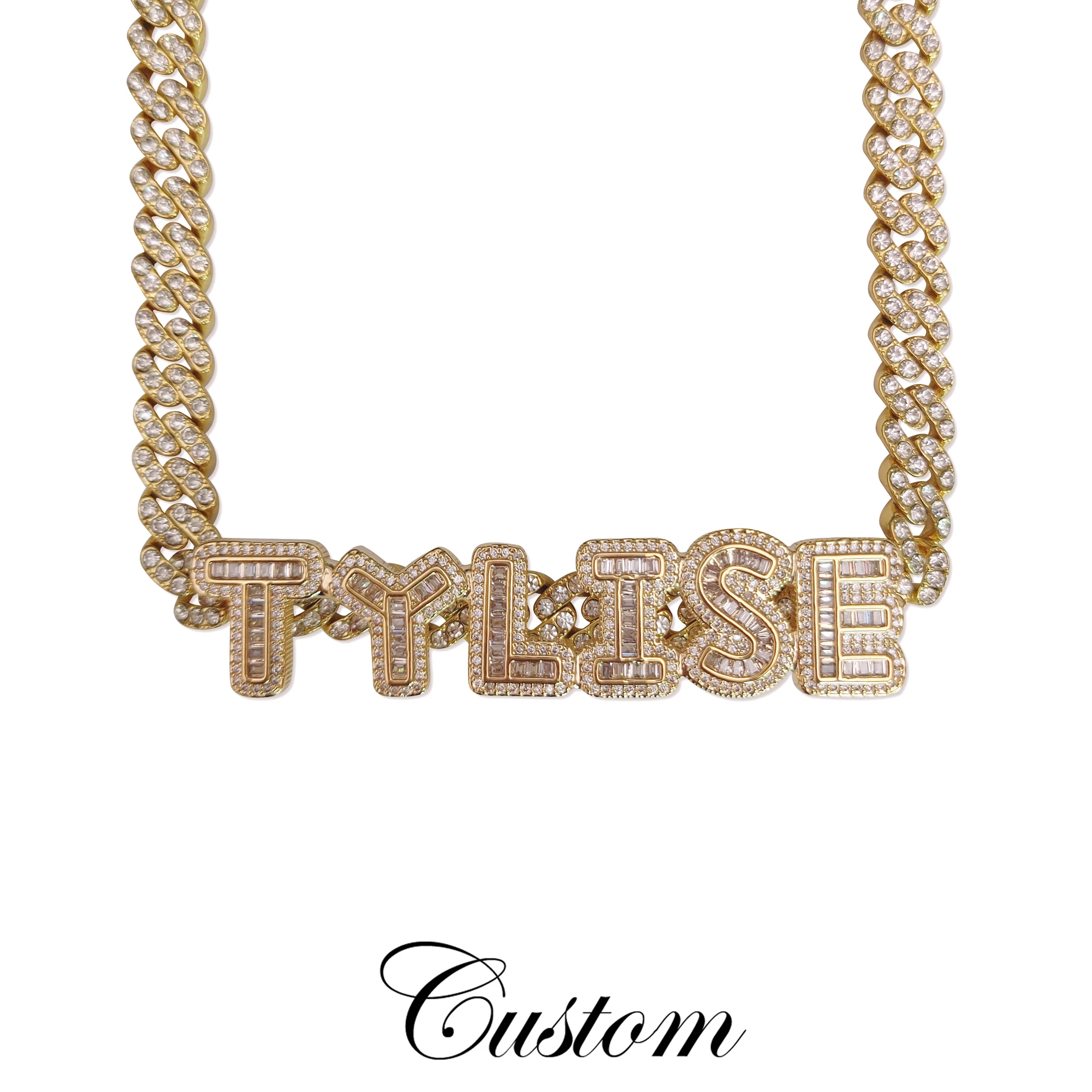 Персонализированный женский чокер с именем ожерелье на заказ кубинская цепочка