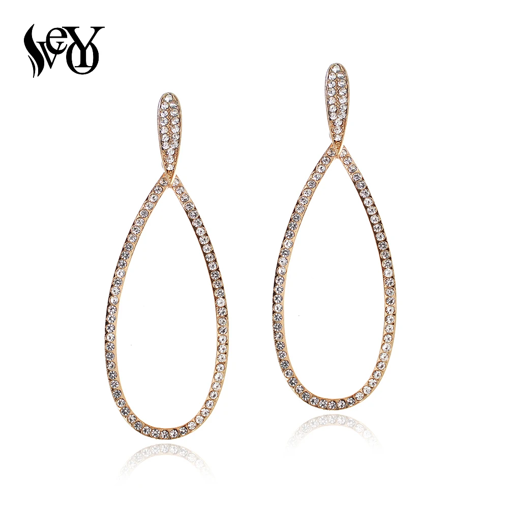 

VEYO Classic Hollow Rhinestone Drop Earrings Elegant Wedding Party Dangle Earrings for Women Fashion Jewelry Gift Wholesale