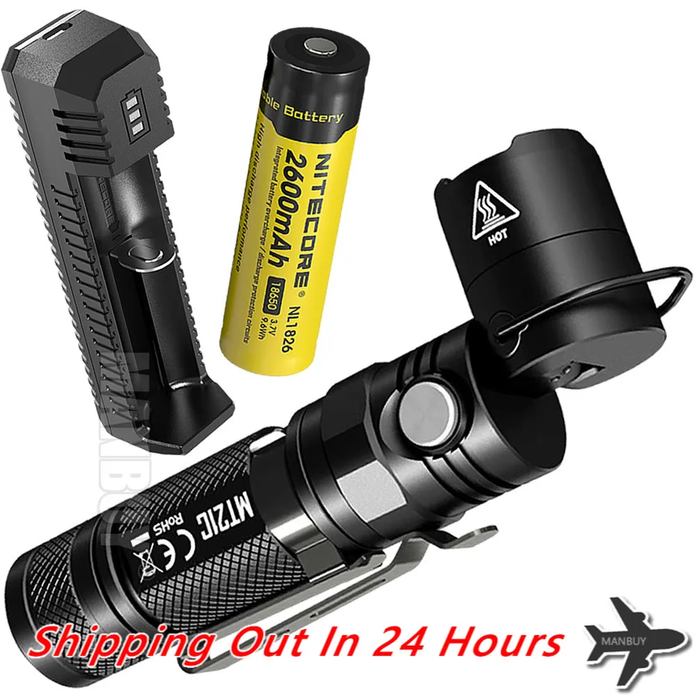 Discount Free Shipping NITECORE MT21C Outdoor Torch 18650 Rechargeable Battery ui1 Charger Multifunctional 1000LM LED Flashlight