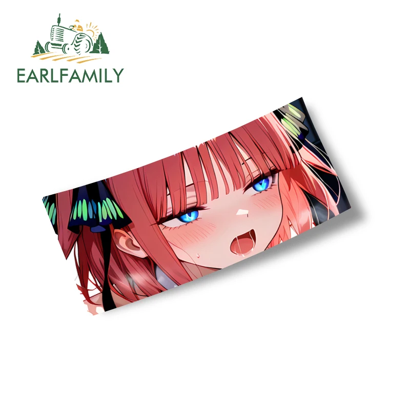

EARLFAMILY Ahegao Nino Nakano сексуальные автомобильные наклейки очаровательные аниме Waifu Slap Style наклейки для квадроциклов крутой водонепроницаемый декор для мотоцикла
