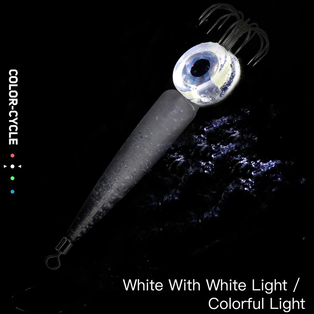 

Brand New Fishing Lure Light Lamp White/Blue/Red/Green With Squid Jig Hook Plastic+Carbon Steel For Carp Fishing