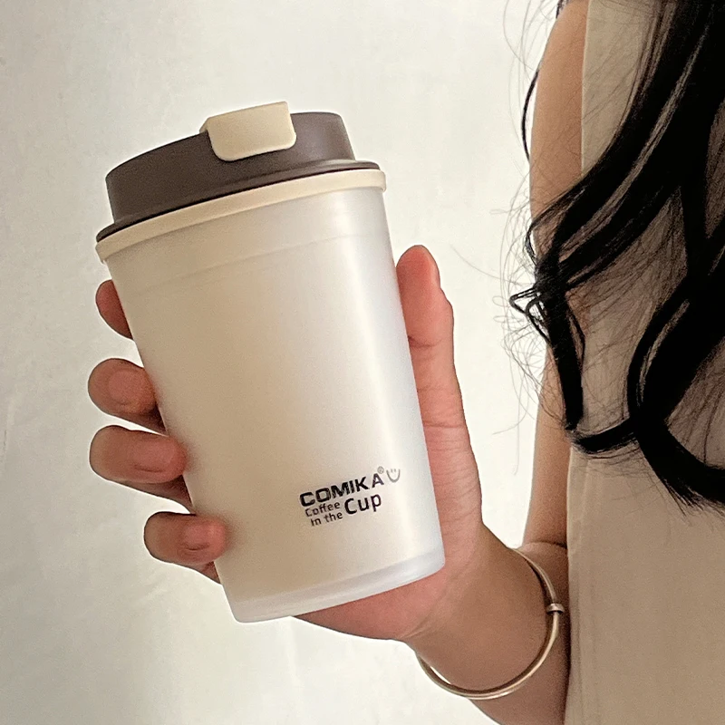 

350ml Cute Portable Water Bottle For Coffee Korean Double Insulated Plastic Reusable Travel Juice Milk Tea Cups Gift BPA Free