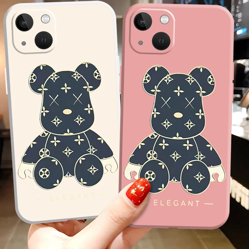 

Mechanical Bear Cute Case For iPhone 12 13 Pro Max Mini 11 Pro Max X XR XS MAX SE2020 8 7 6 6S Plus Silicone Phone Cover
