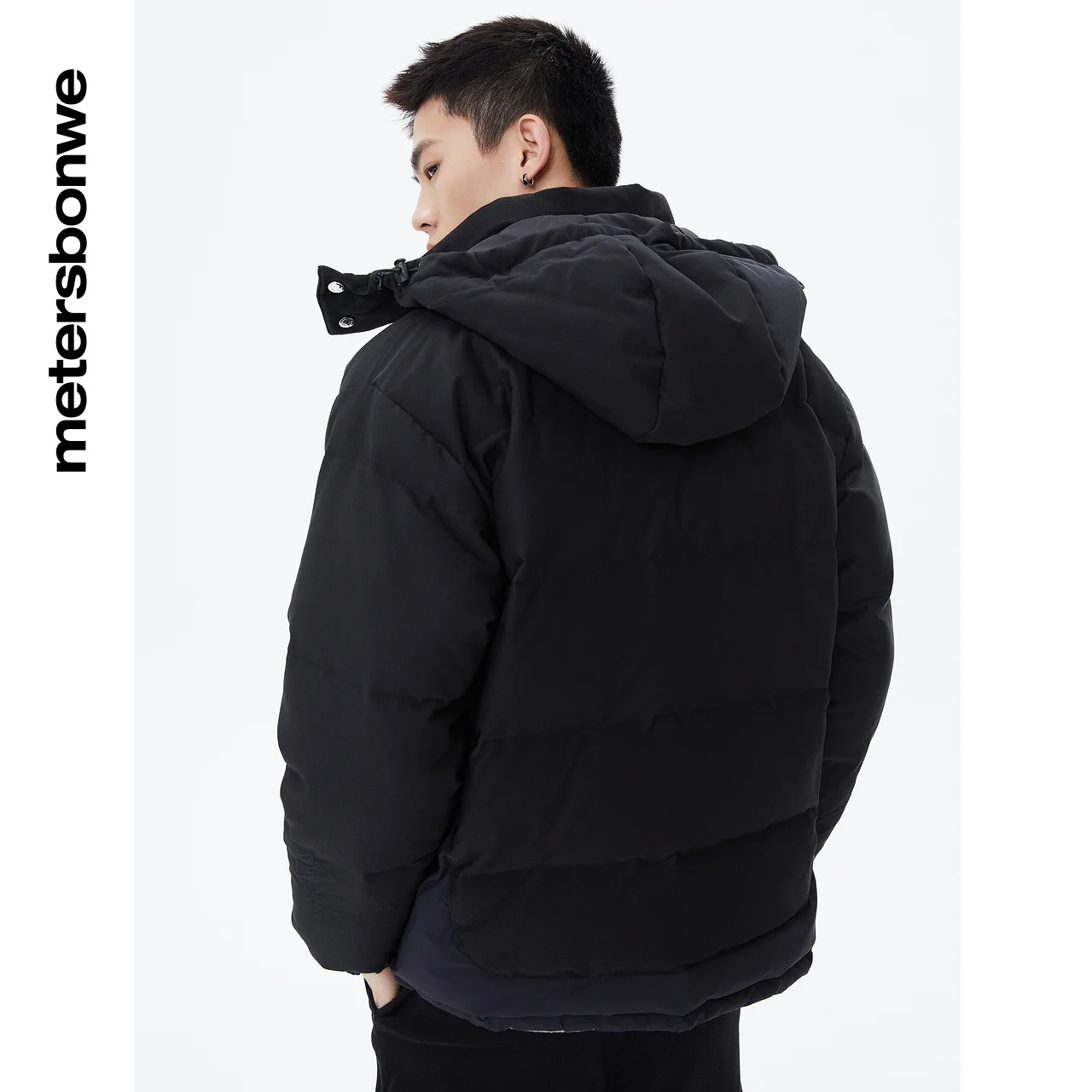 Metersbonwe Short Down Jackets Men Winter Camouflage Patchwork Hooded Down Coat Male Fashion Overcoat Outerwear Warm Coar Brand