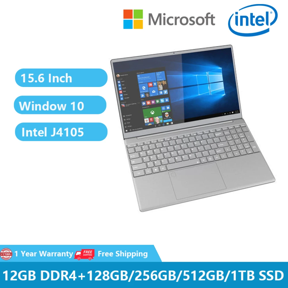 

2022 Student Gaming Laptop Wiindows 11 Office Notebook Computer 15.6" Intel Celeron J4105 12GB DDR4 Fingerprint Unlock Bluetooth