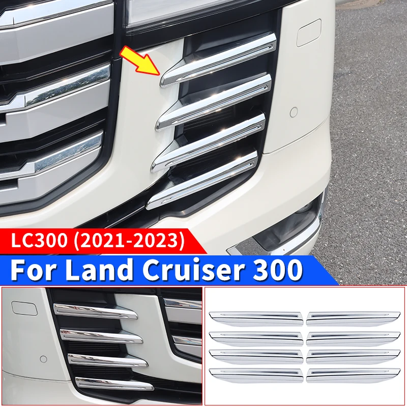 

For Toyota Land Cruiser 300 Lc300 front grill Modification Accessories 2022 bumper Decorative Chrome Body Kit upgraded Tuning
