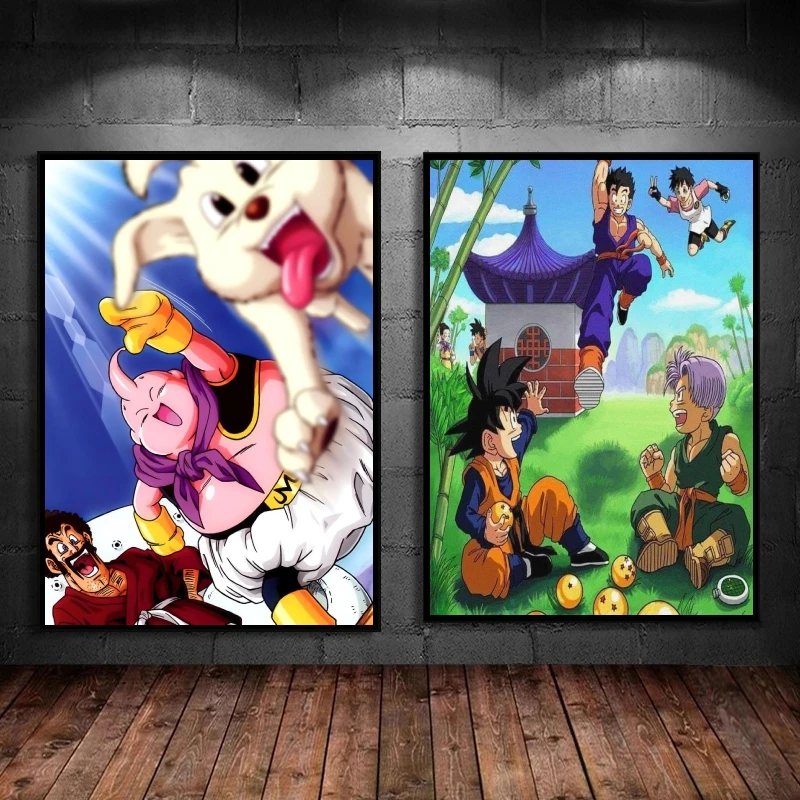 

Canvas Art Walls Painting Dragon Ball Buu Cuadros Gift Children's Bedroom Decor Gifts Cartoon Character Picture Classic Poster