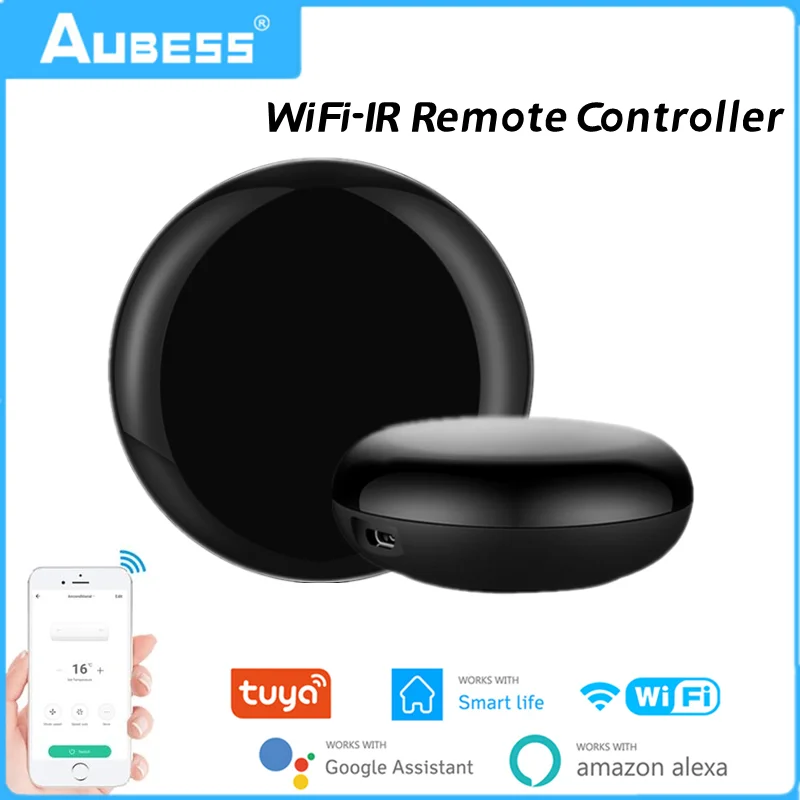 

Tuya Smart Wireless WiFi-IR Remote Control For Air Conditioner TV DVD AUD AC Universal Infrared Controller Via Alexa Google Home