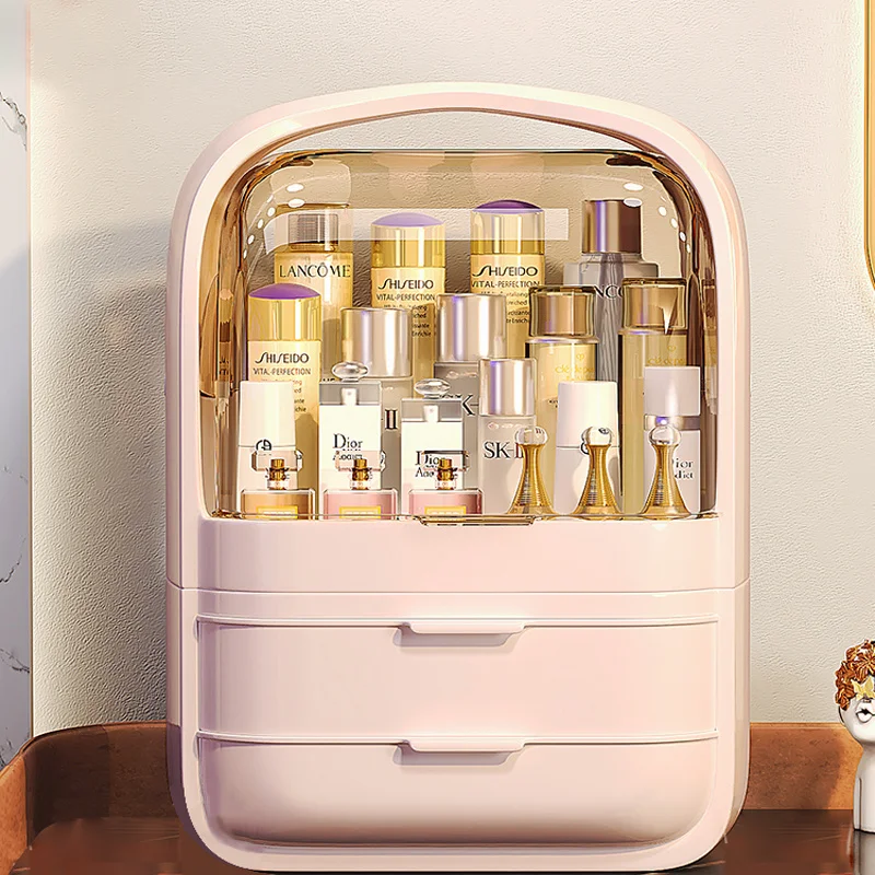 

Moda acrílico caixa de cosméticos transparente maquiagem jóias gaveta de armazenamento em casa boxs multifuncional viagem
