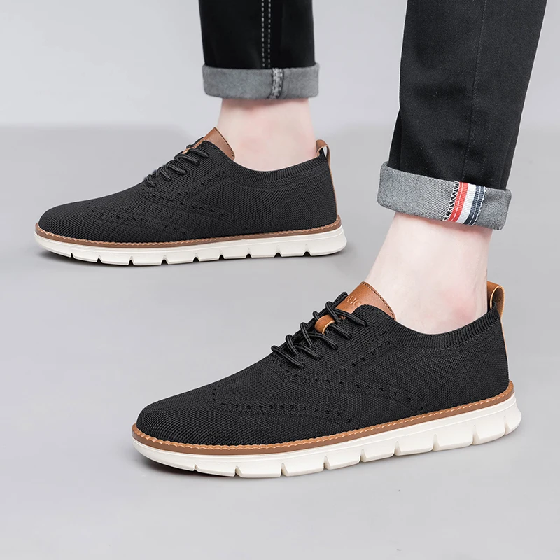 Дышащие сетчатые Спортивные Повседневные мужские туфли CLOHOO на плоской подошве