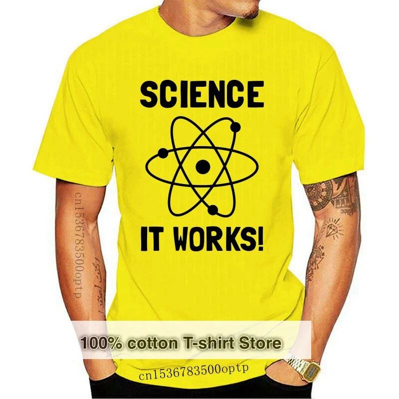 

New Big Discount Mens Tshirt Leon Summer Autumn Clothing Shirt Male Normal Tops & Tees Science It Works T Shirt Hanukkah