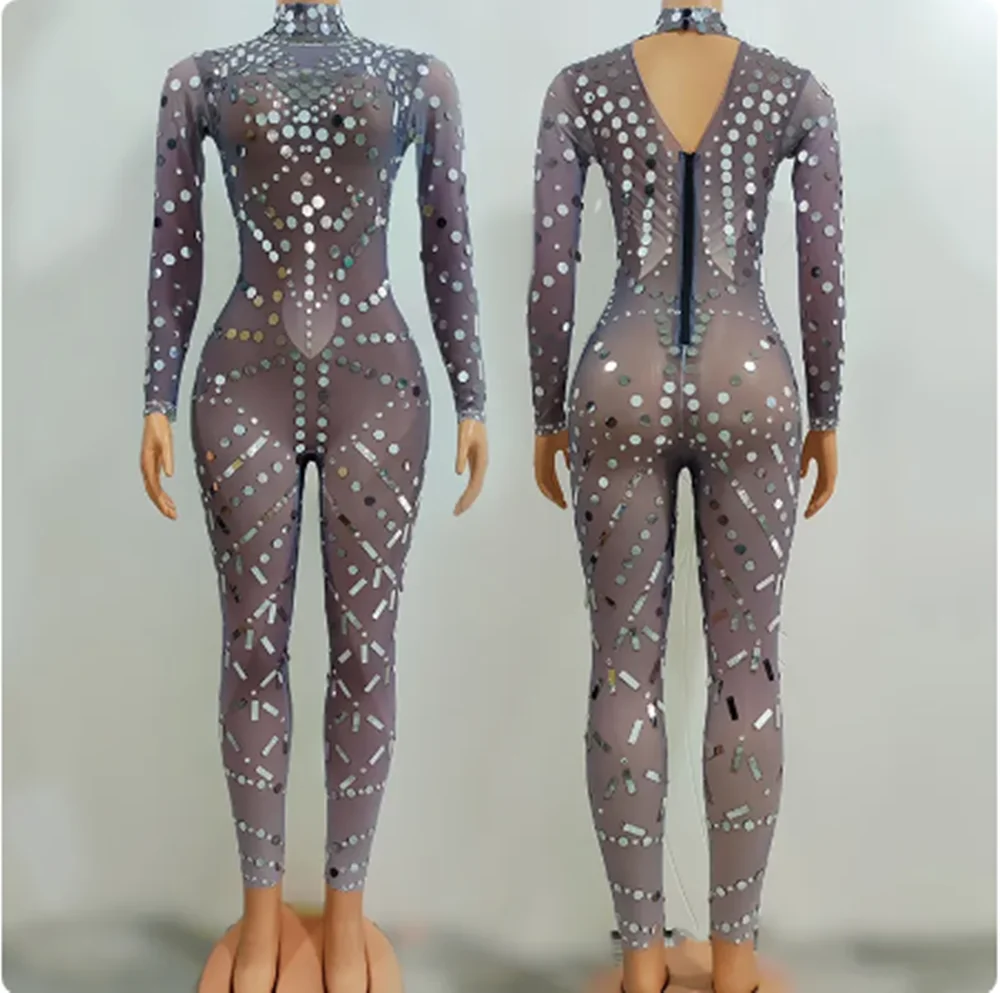 Эластичный костюм для танца на пилоне комбинезон с блестками наряд Drag Queen одежда