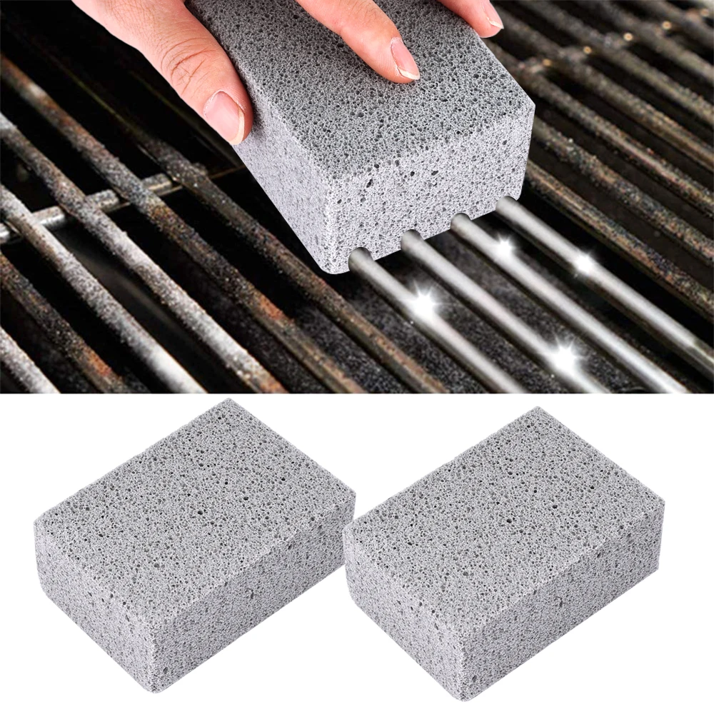 

1/2Pcs BBQ Grill Brush Brick Block Grill Grate Cleaner Barbecue Cleaning Stone Rack Stains Grease Cleaner Outdoor BBQ Tools