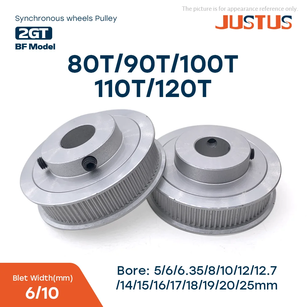 80T/90T/100T/110T/120Teeth GT2 BF type Bore 5/6/6.35/8/10/12/12.7/14/15-25mm for 2GT Belt Width 6/10mm 3D printer CNC Parts