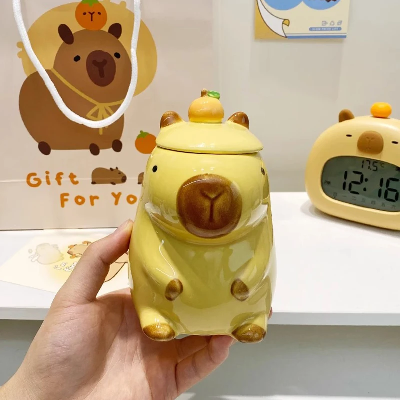 3D чашка для кофе керамическая кофейная кружка мультяшная пар с ручкой и крышкой