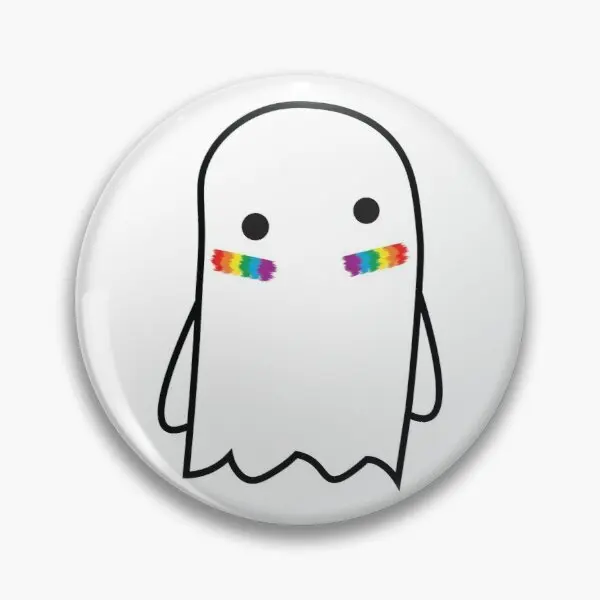 

Rainbow Blush Ghost Customizable Soft Button Pin Decor Metal Brooch Cute Funny Badge Fashion Clothes Lapel Pin Women Jewelry