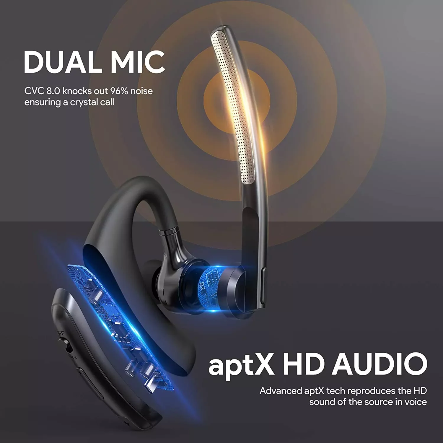 

Bluetooth-гарнитура K20 с двумя микрофонами и шумоподавлением