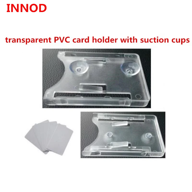 

Transparent UHF RFID tag Plastic Card Holder With Sucker Cups For RFID Tag Car Parking Vehicle Glass Windshield Tag Card