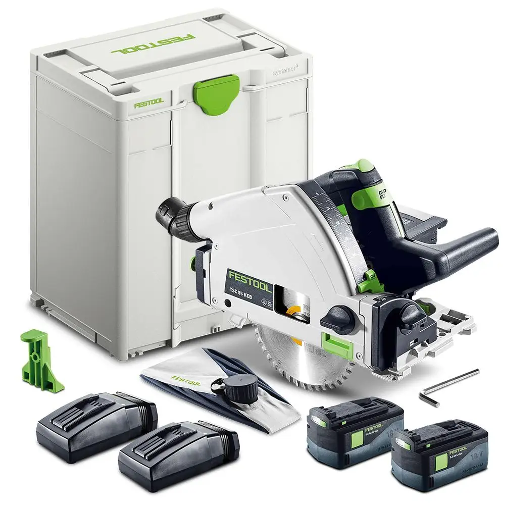 Festool TSC KEB-Plus Li 5 2 Ач XL ( 577113 ) 18 В литий-ионная аккумуляторная пила 160 мм (6 дюймов)