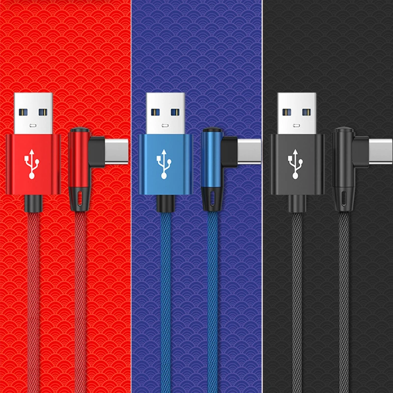 Зарядный кабель USB Type-C 5 А 90 градусов 1/2/3 м |