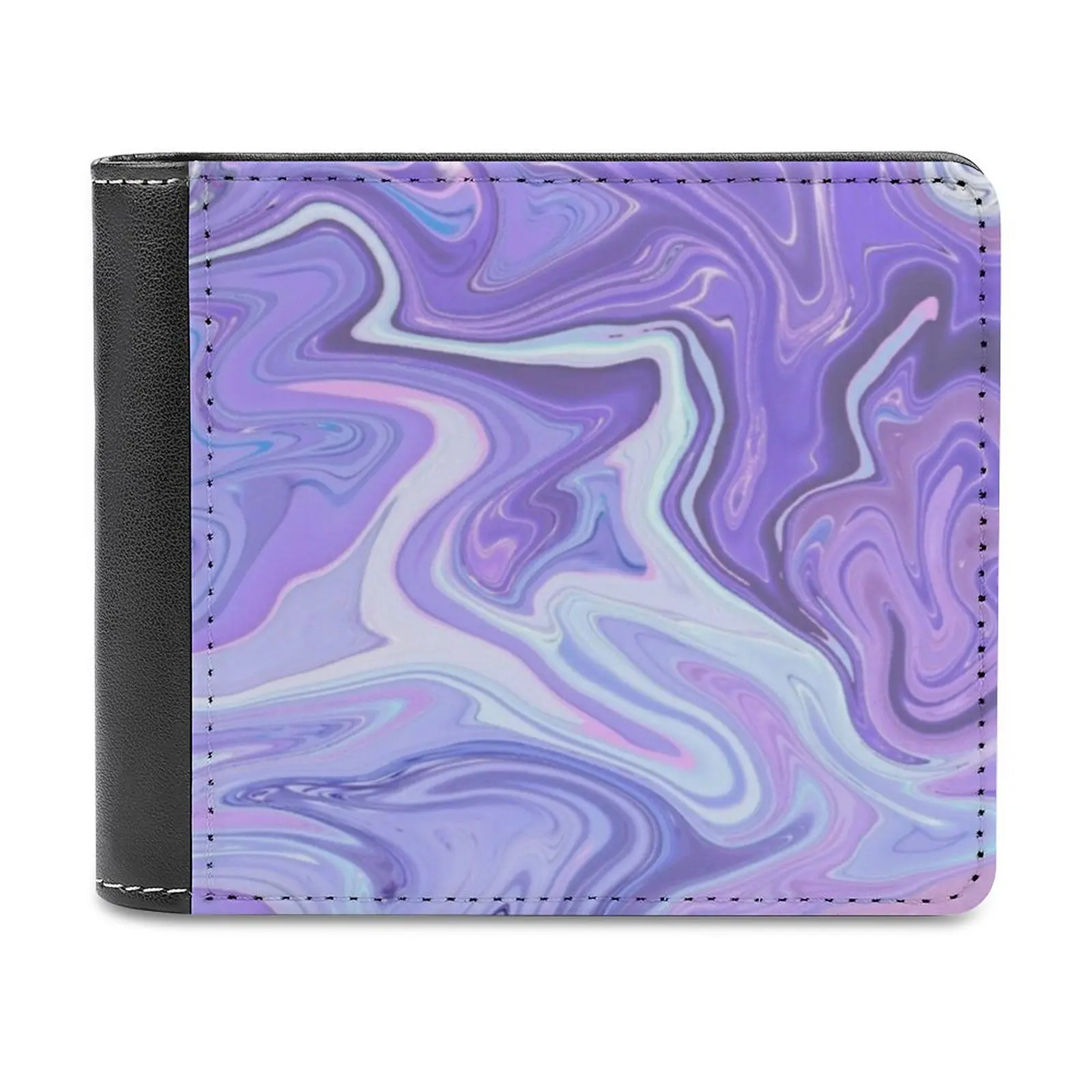 

Голографический кошелек для мужчин и женщин, модный бумажник из искусственной кожи с фиолетовым рисунком, персонализированные кошельки с г...