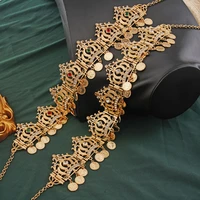 arabic bridal hair bead turkish coin pendant tassel hair chain ethiopian unification wedding hair accessory womens headdress