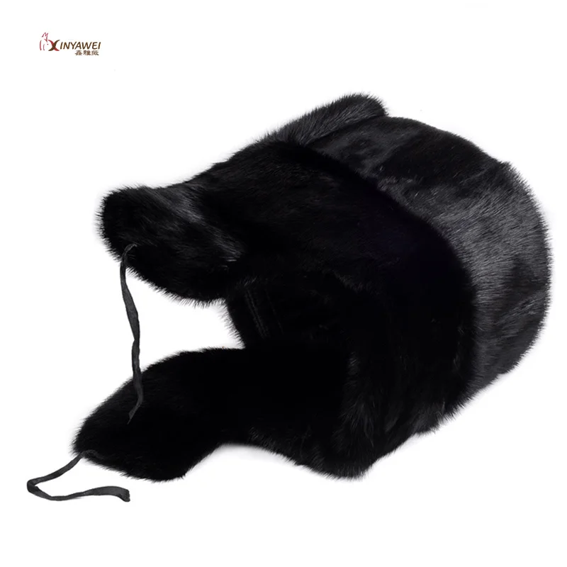 

Новинка 2022, Русская Шапка-бомбер, уличные теплые наушники, норковая меховая шапка, мужская шапка, универсальная зимняя Лыжная шапка, s шапка, ...