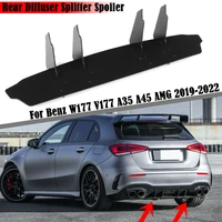 balck car rear diffuser lip rear side splitters for mercedes benz w177 v177 a35 a45 amg 2019 2022 car rear bumper lip diffuser
