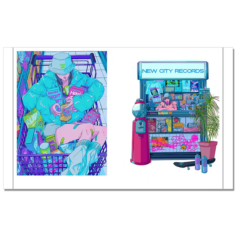 Фото Портфолио LUCKY Najuco: Создание иллюстраций и визуальные книги в стиле Vaporwave, оригинальное японское искусство №4