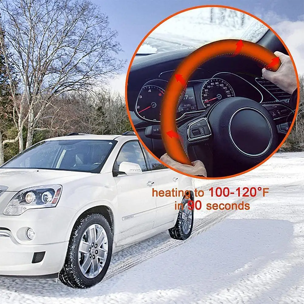 

Warm Car Wheel Steering Covers 12v Electric Heating Cover Hand Warmer Steering Protector Accessories Wheel Car Universal L1i6