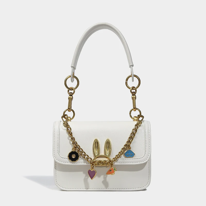 

Purse Small Square Bag Luxury Designer Handbag For Women 2023 New Chain Decoration Rabbit Ears Crossbody Shoulder Underarm Bag