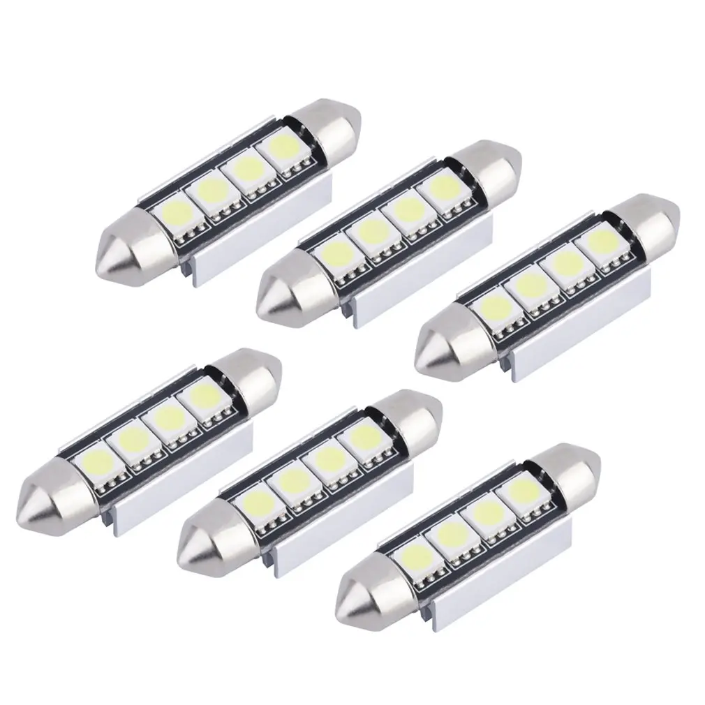 

6 x Автомобильный купол 5050 SMD светодиодсветодиодный CAN-шина белая лампочка фонарик LED 42 мм изысканный дизайн прочный