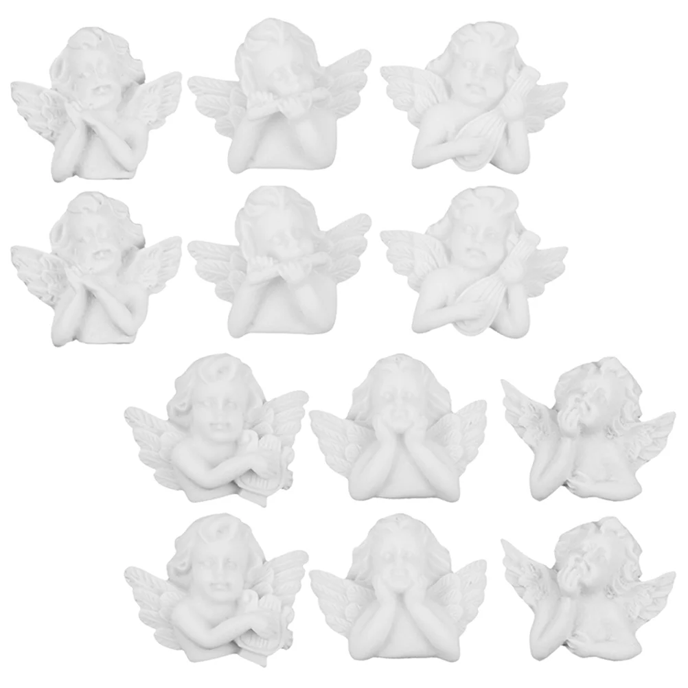 

Resin Angels Sculptures Little Cherub Angel Miniature Mini Angel Model Resin Pendant Charms Desktop Ornaments 3.3x2.7cm