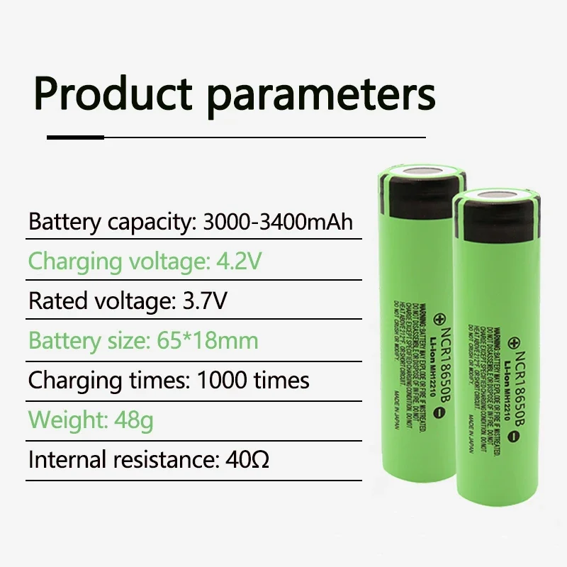 Оригинальная батарея 18650 3 7 В 3400 мАч NCR18650B литиевая аккумуляторная 34B ячеек