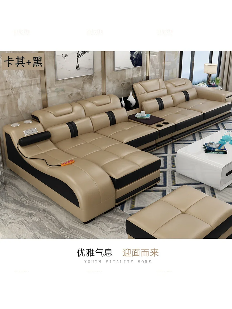 Секционный диван с массажным шезлонгом подстаканником USB регулируемыми