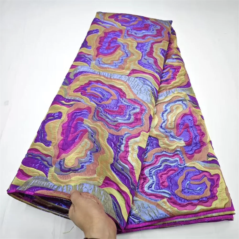 Африканская парча жаккардовая роскошная ткань нигерийская женская с цветочным