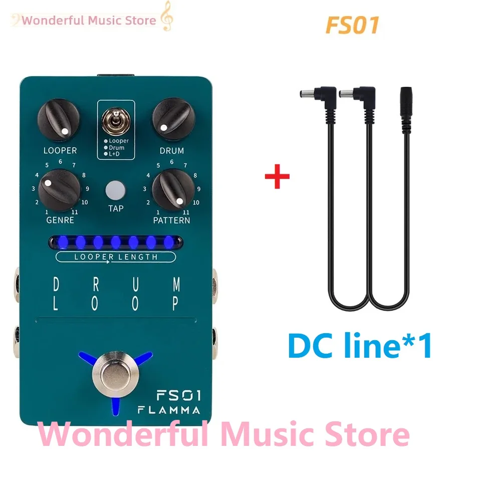 

FLAMMA FS01 DC line Drum Loop Drum Machine Looper Guitar Effects Pedal 20Min Looper 11 Different Rhythm Styles