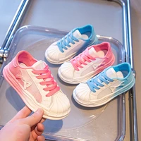 kids gradient color sneakers 2022 summer fashion kids white sports shoes girls boys mesh thick bottom children casual shoes