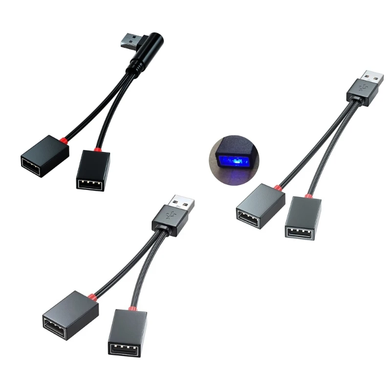 

Portable USB Splitter Cable 1 Male Plug to 2 Female Socket USB Extension Line
