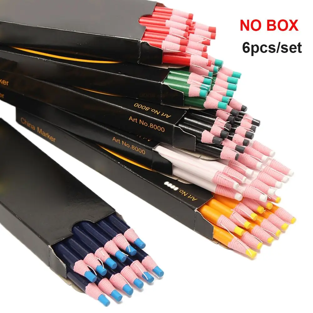 6PCS/SET Wooden Drawing Tool Graffiti String Paper Roll Pen Colored Crayon Marker Wax Pencil