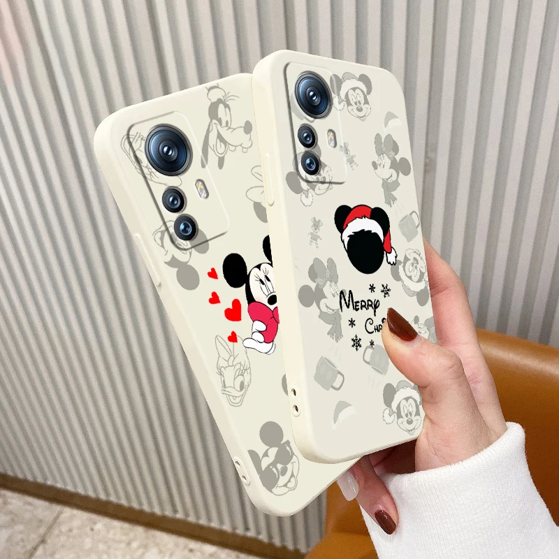 

Phone Case For Xiaomi Mi 12T 12S 12 12X 11i 11T 11 10 10S 10T Pro Lite Ultra 5G Mickey Minnie Disney Christma Liquid Rope Funda