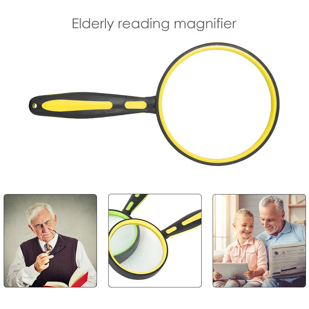 

6X/5X/4X Pocket Loupe Handheld Magnifying Loupe Rubber Handle Large Magnifying Glass Portable for Reading Newspaper Jewelry