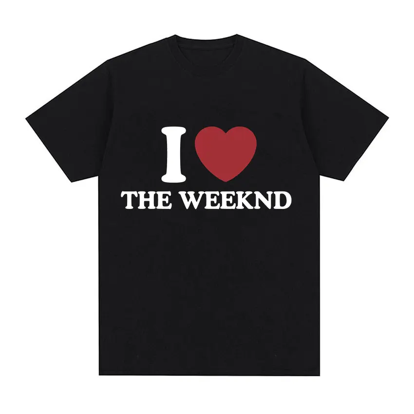 

Футболка I Love The Weeknd Мужская/женская с графическим принтом, модная тенниска с коротким рукавом, хлопковая майка оверсайз, уличная одежда, лето