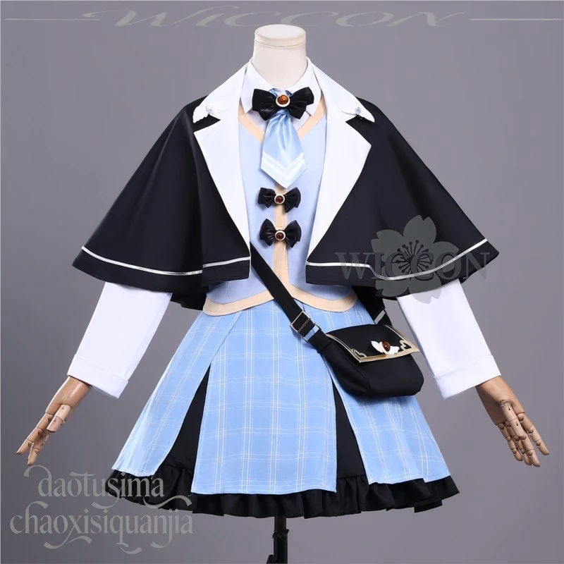 Фото Аниме игра Mahou Shoujo No Majo Saiban Tachibana Sherii косплей детективный костюм синяя клетчатая юбка сладкая Лолита Хэллоуин №2
