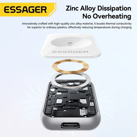 Магнитное беспроводное зарядное устройство Essager 5 Вт для Apple Watch серии 9 8 7 6 SE, кабель освещения типа C, преобразующее зарядное устройство для серии iWatch